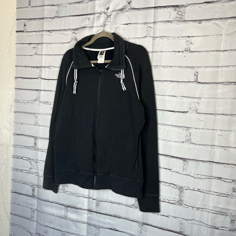 The North Face Women’s XL Fleece Softshell Full-Zip Pullover Jacket Black White - Picture 8 of 14